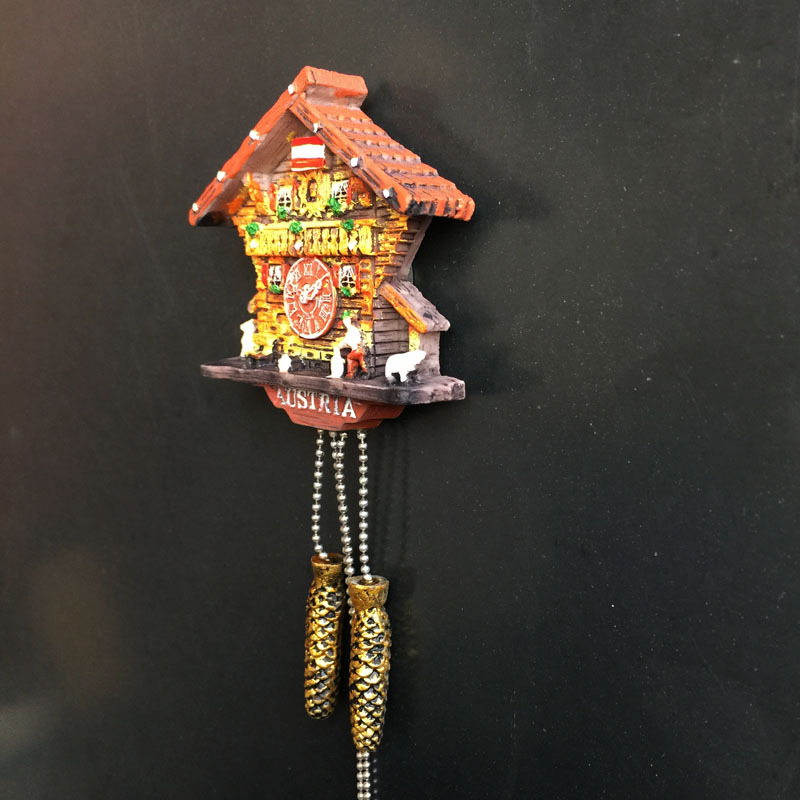 Factory spot wholesale Germany Austria Switzerland tourism commemorative crafts gifts cuckoo clock painted refrigerator magnets