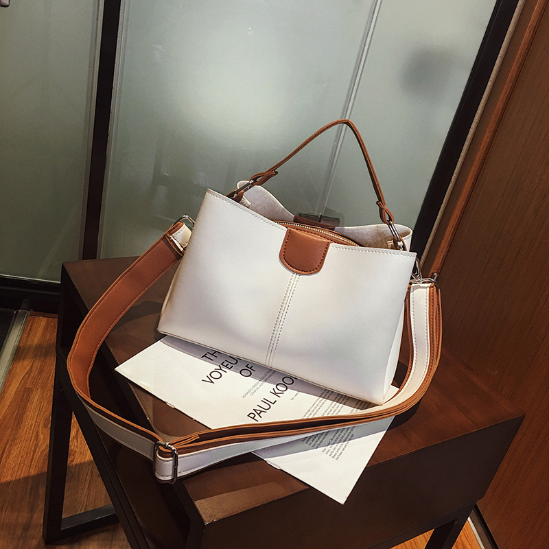 High-end boutique bucket bag women's 2023 new handbag color matching Korean simple all-match messenger bag women's bag