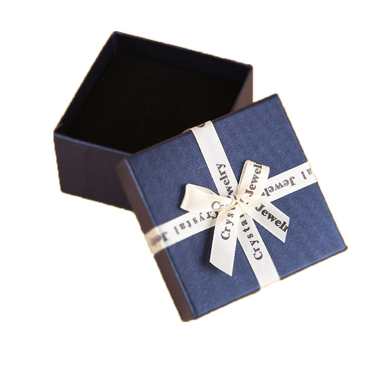 Bow Gift Box Jewelry Box Bracelet Box Gift Box Square Jewelry Box Paper Packaging Box Bow Jewelry Box