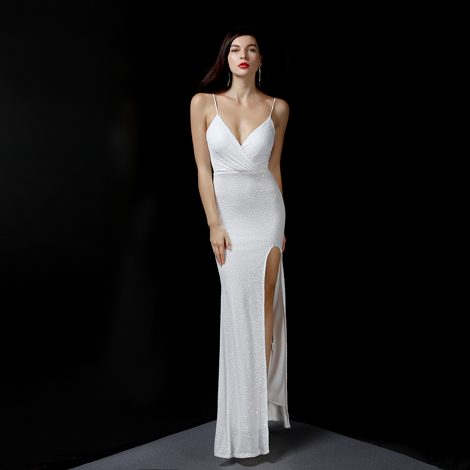 16276# Fairy Fantasy Celebrity Party Sexy Long Slim Toast Performance Fishtail Dress Evening Dress