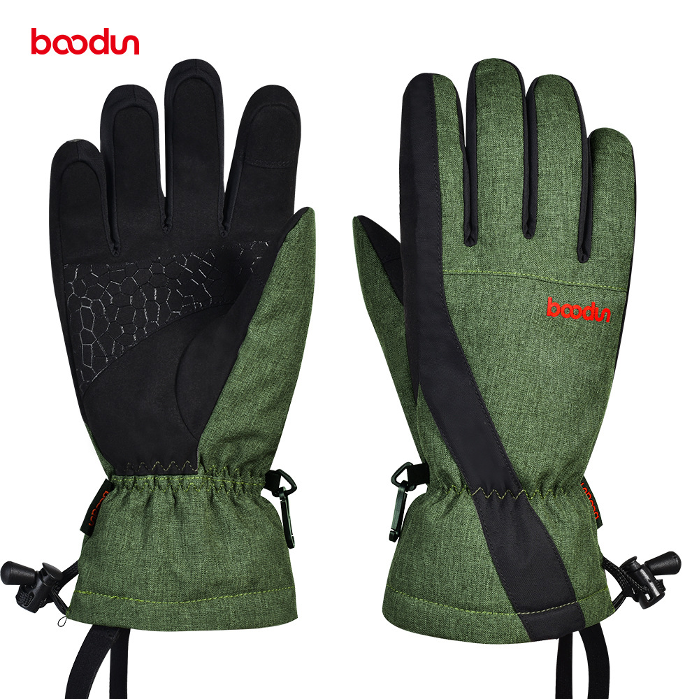Bodun/Bodun five-finger ski gloves windproof waterproof Palm silicone finger touch screen warm gloves wholesale
