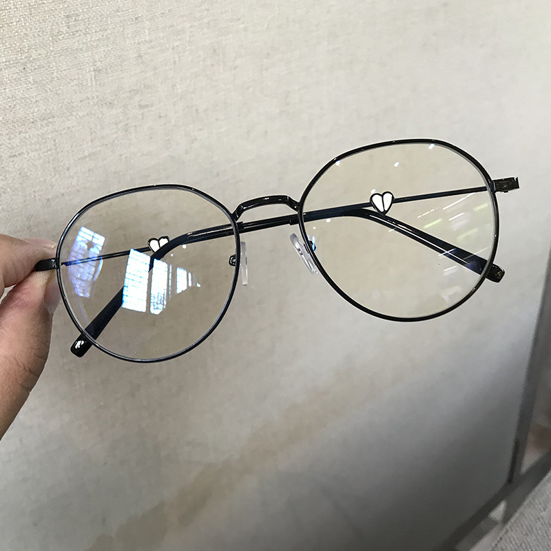 Proximity Mirror Half-and-Half Love Glasses Frame 2020 New Korean Style Plain Student Plain Glasses Cyber Celebrity Artistic Glasses Frame