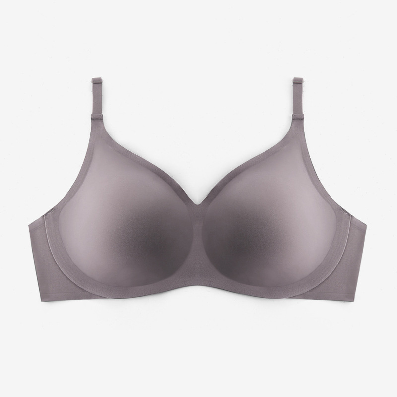 Japanese Traceless Underwear Women's UU Cup Beautiful Back One-piece Non-steel Ring Small Chest Push-up Latex Bra