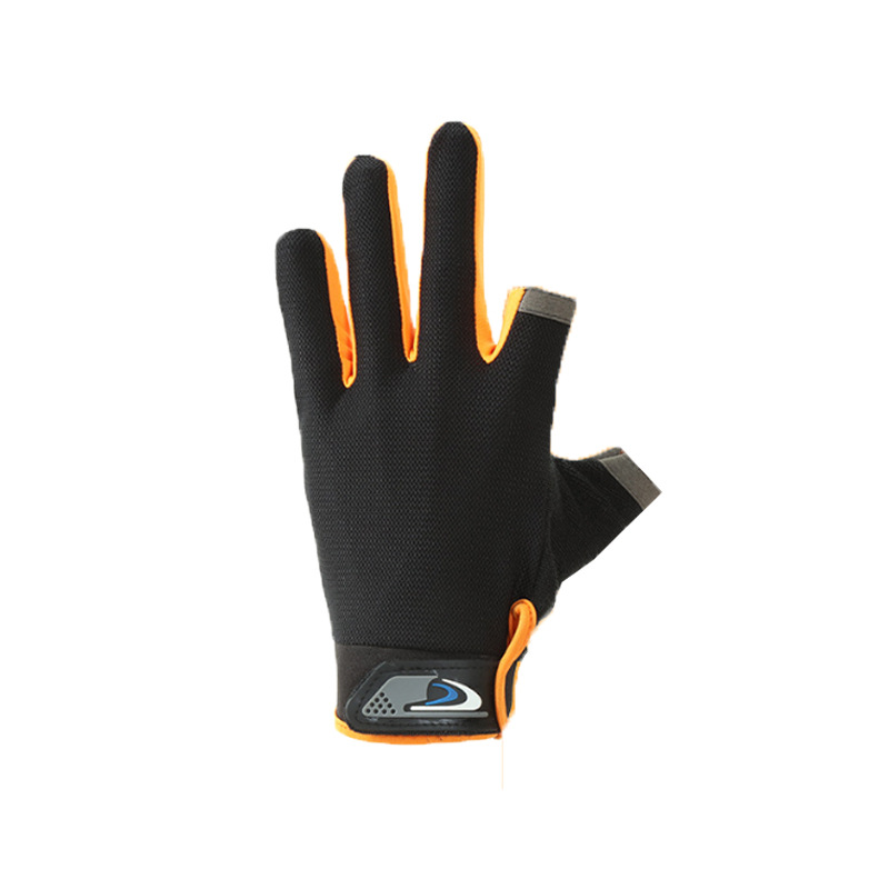 Outdoor fishing gloves fly crack Road leakage two fingers high elasticity driving sports touch screen Express take-out writing riding gloves_voghion.com
