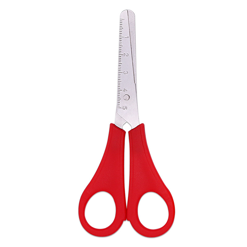 Spot ruler with scale scissors student DIY hand scissors children safety ruler scissors
