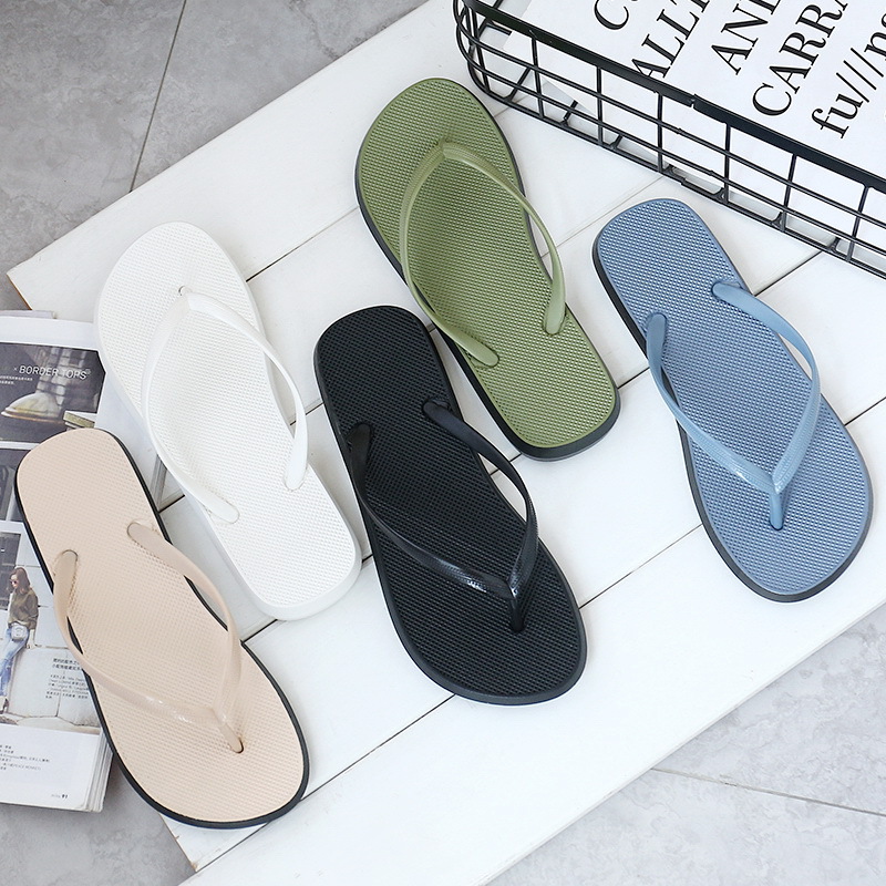 KHD Brand ins Summer New Couple Sandals and Slippers Outer Wear PVC Clip Slippers Non-slip Flip-flops Women's Trendy
