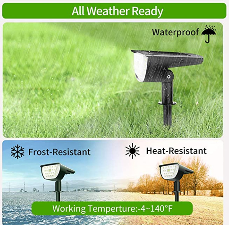 Solar Lawn Light Warm White Straw Light Garden Light 30LED Lens Spotlight New