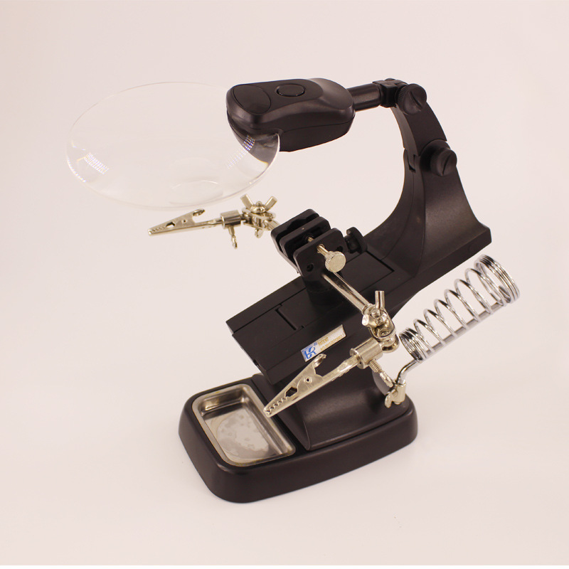 High-definition high-power desktop magnifying glass with LED lights for the elderly reading table repair motherboard repair electronic welding Workbench