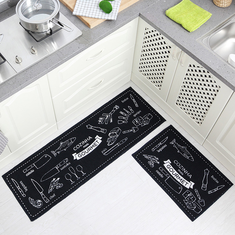 ins Cross-border Kitchen Oil-proof Absorbent Floor Mat Foot Mat Balcony Kitchen Door Long Anti-slip Mat Carpet