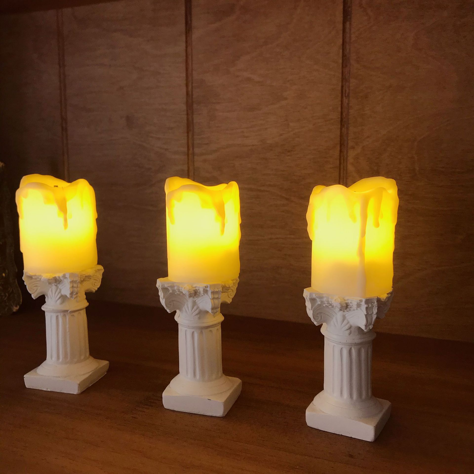 ins Style Roman Column Small Candlestick Ornaments Resin Candlestick Old Retro Photo Props Stall Supply