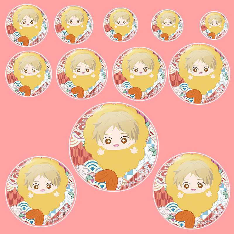 [Black Duck Animation] Transparent Yum Protective Set Animation Secondary Student badge Round Card Storage Display Set