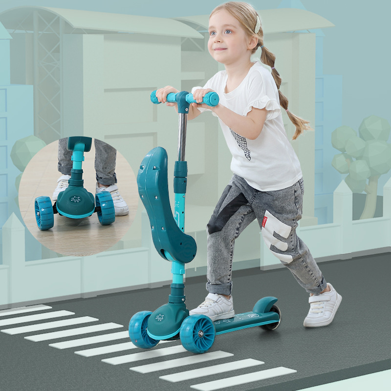 Children's scooter wholesale 2-12 years old children's car music three four wheel scooter scooter children