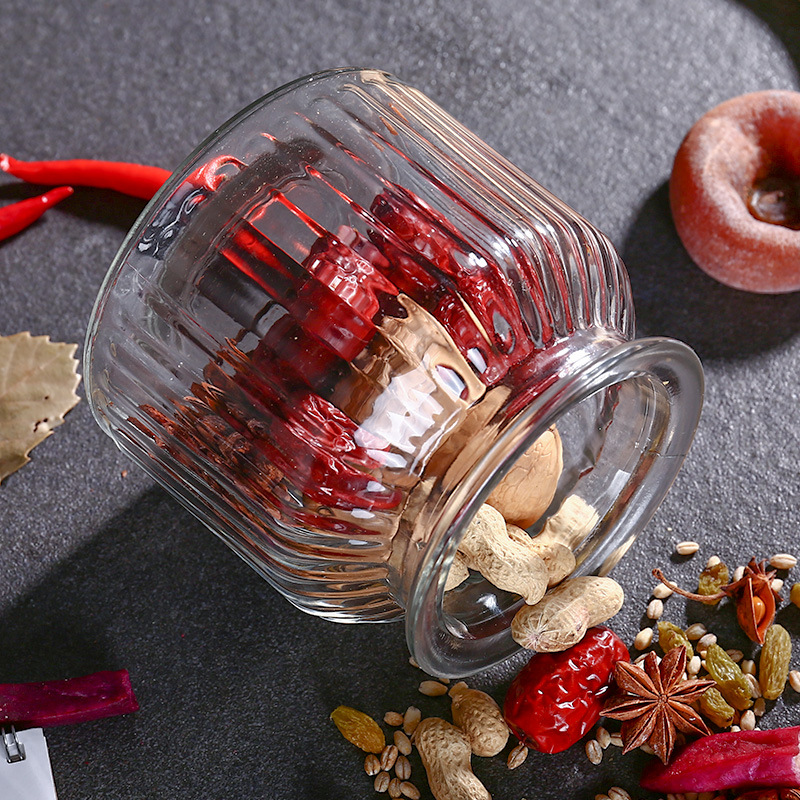 Factory wholesale glass sealed jar transparent pickle bottle pickle jar household cereal sealed storage jar