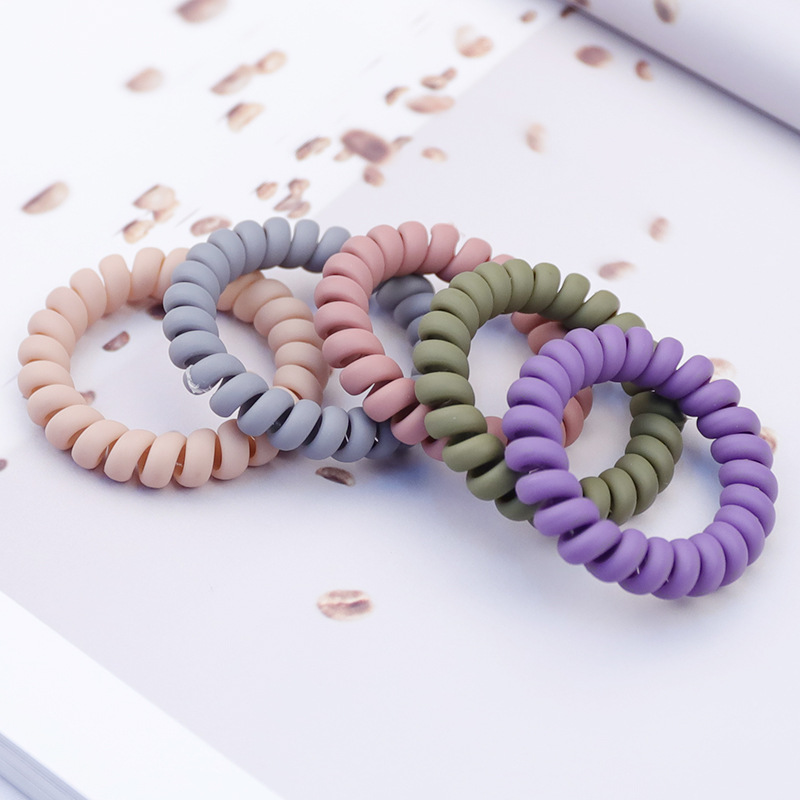 10 color fashion frosted matte telephone line Hair ring ladies large bracelet rubber band elastic seamless head rope manufacturers wholesale