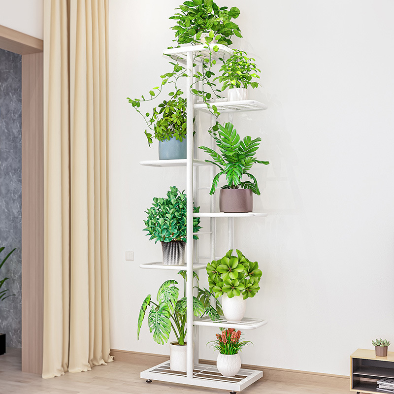 Flower Shelf Multi-Layer 7-Layer 8-pot Indoor Household Balcony Decorative Storage Rack Iron Living Room Simple Flower Pot Hanging Green Rose