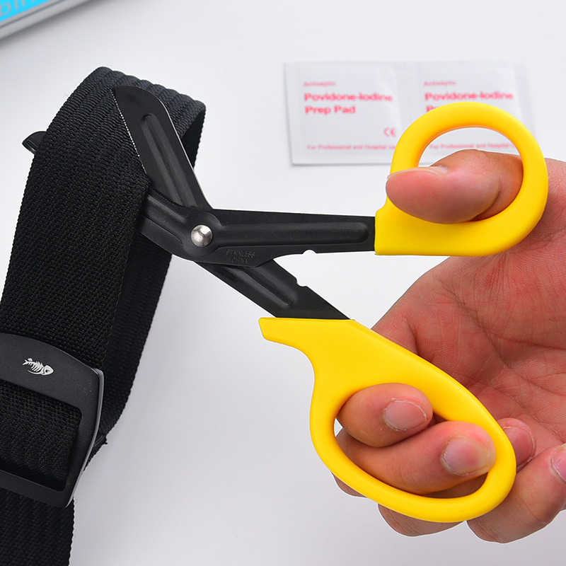 Stainless steel 18.5cm thick elbow gauze scissors outdoor bandage muscle patch mini scissors home wholesale