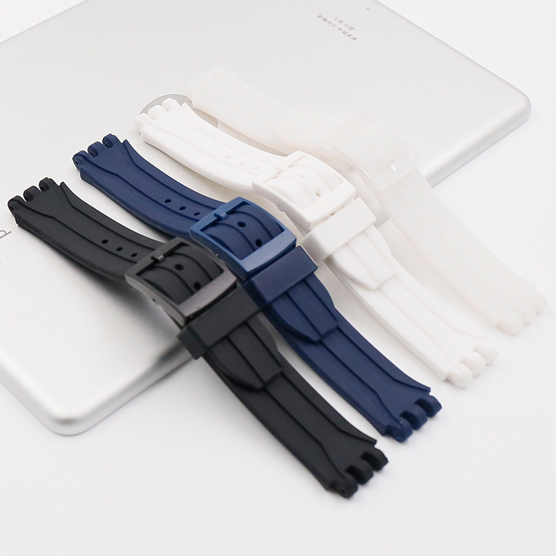 Watch accessories silicone strap men's and women's pin buckle 18mm suitable for Swatch Swatch SUIB400 SUIK400