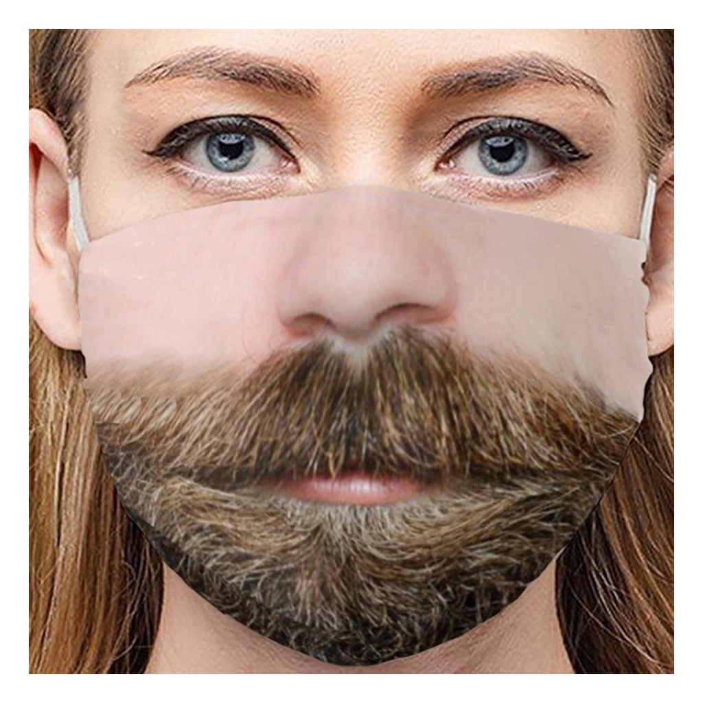 Black Mask Personality Yan Expression Funny Foreign Trade Mask Cross-border Dust-proof Cotton Mask Amazon Printed Mask