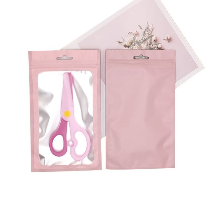 Frosted Yin and Yang Self-sealing Bag Jewelry Frosted Aluminum Foil Bag Mobile Phone Case Plastic Bag Accessories Composite Bag Blue Packaging Bag