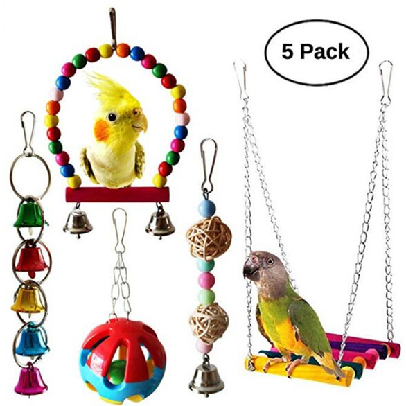 Parrot suit toy swing Bell suspension bridge swing bird supplies bird toy bird cage accessories