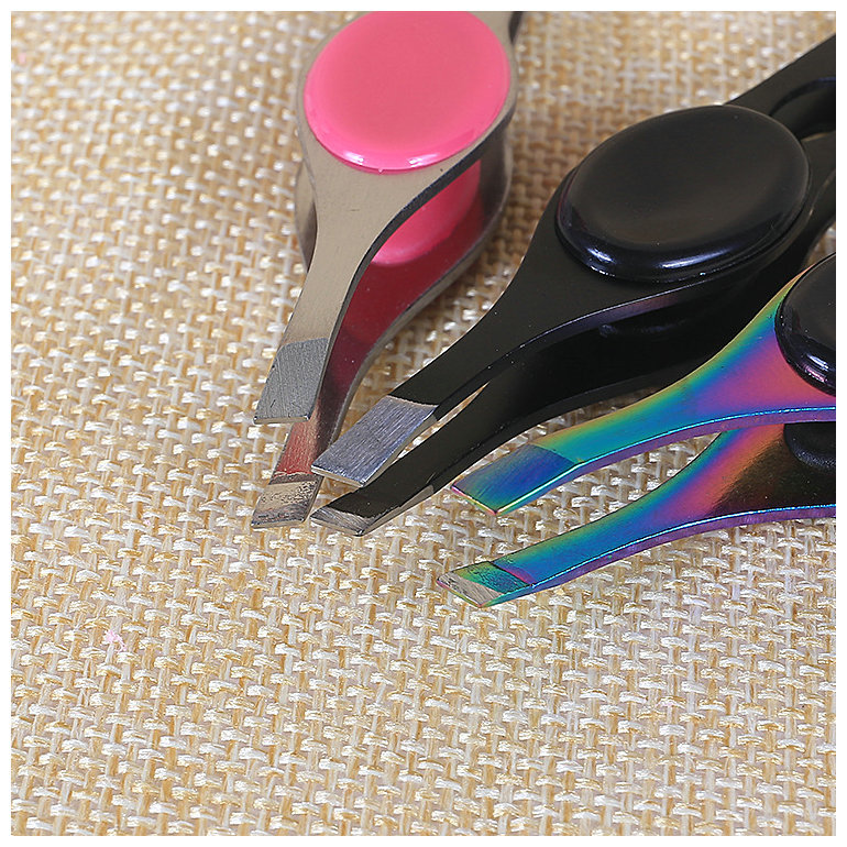 Factory supply stainless steel eyebrow clip flat Bevel eyebrow eyebrow clip beauty tools wholesale