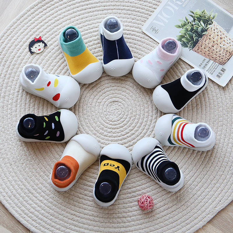 Spring and Summer Children's Floor Socks Baby Toddler Socks Baby Shoes and Socks Thin Cotton Breathable Toe Soft Bottom Waterproof Floor Shoes