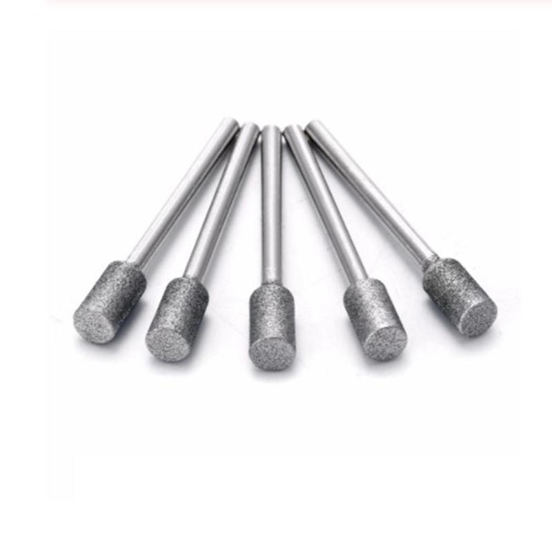 Emery stone grinding head cylindrical 3mm handle fine sand diamond alloy grinding Rod Jade jade carving grinding tool