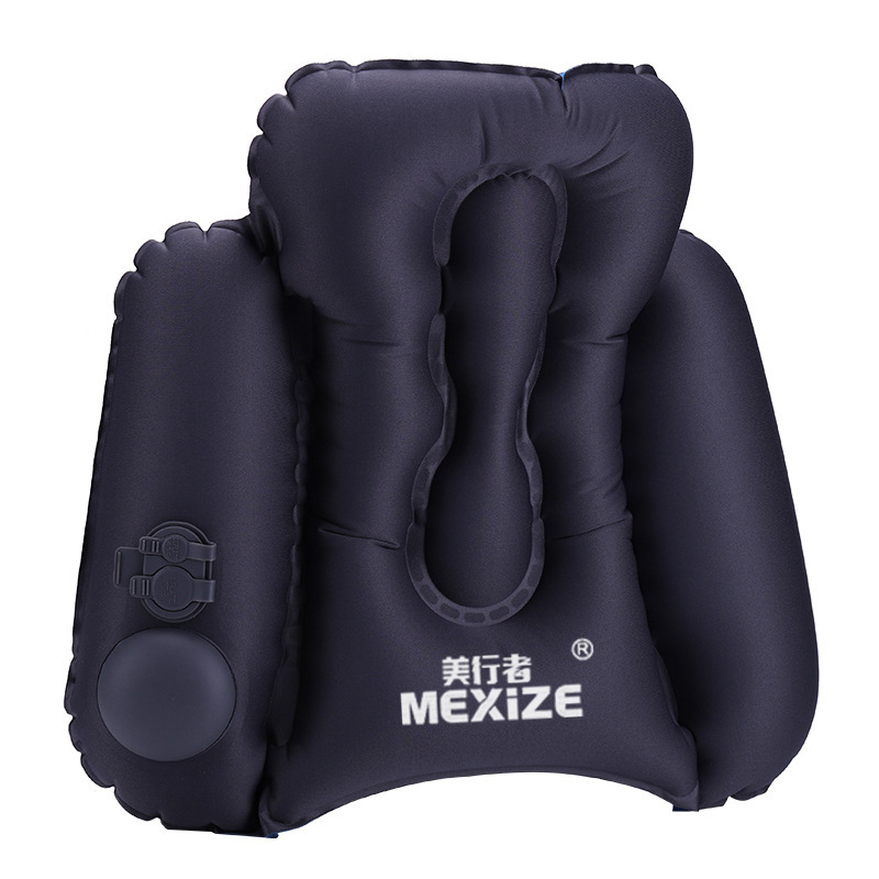 Cross-border new travel inflatable waist pillow Crystal velvet press inflatable waist pillow office aircraft high-speed rail cushion