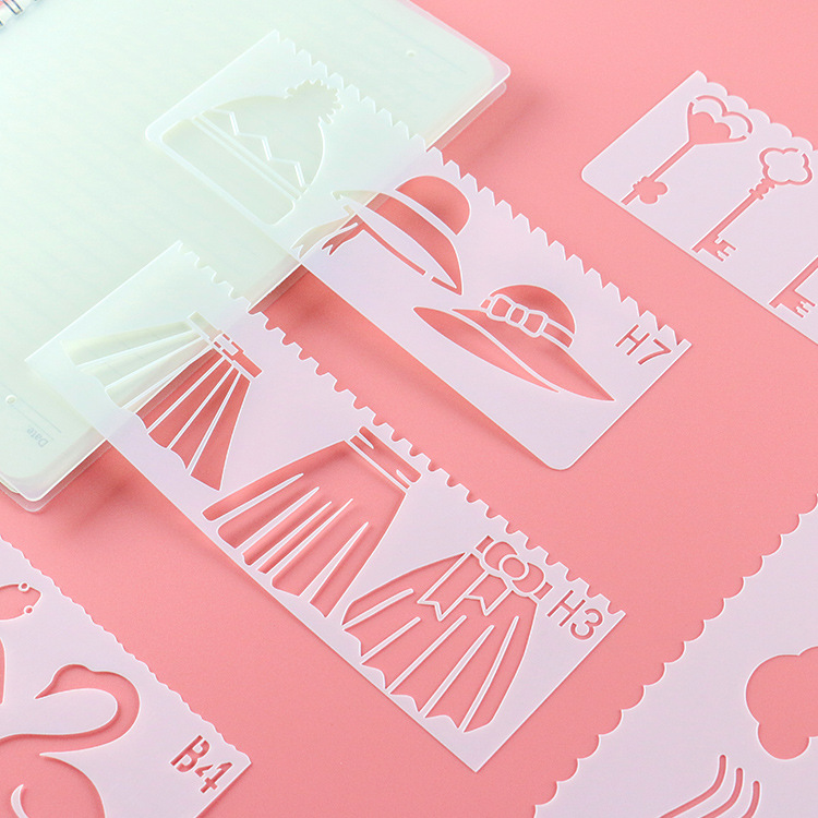 New Daily building strip painting template Primary School students hand-written newspaper material painting drawing template ruler