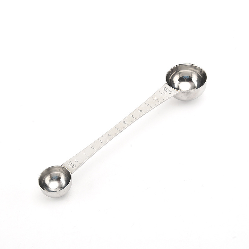 Spot stainless steel ruler double-head spoon with scale double-headed coffee measuring spoon
