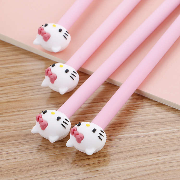 Creative cat gel pen Korean style black water pen student pen cartoon learning office stationery signature pen wholesale