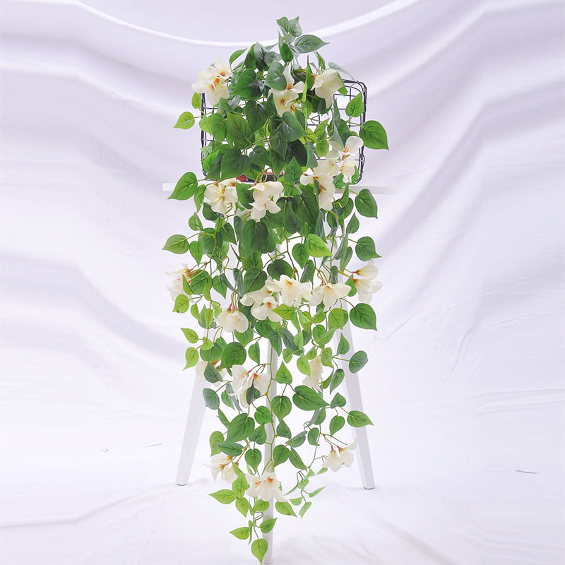 Artificial triangle plum artificial flower wall hanging wall living room plastic Vine artificial plant hanging basket wedding hanging wall hanging