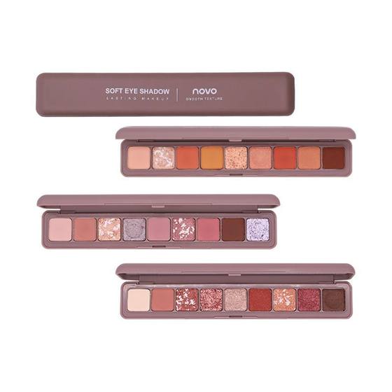 Makeup NOVO keyboard fingertip nine-color eye shadow plate ins super hot fast hand trembles pearlescent waterproof earth color eye shadow