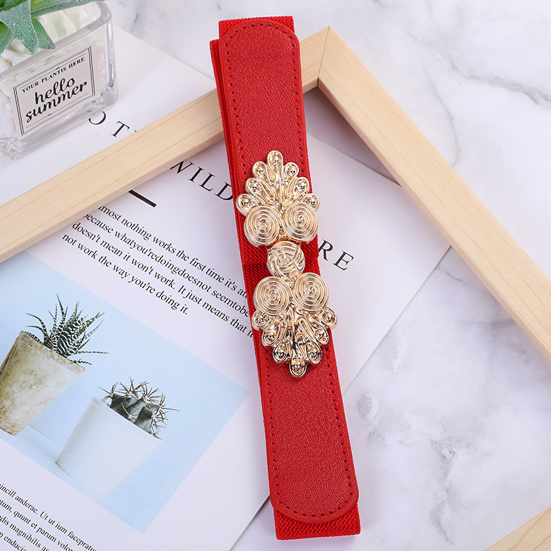 Factory wholesale ladies dress elastic thin belt new casual fashion down jacket black waist belt