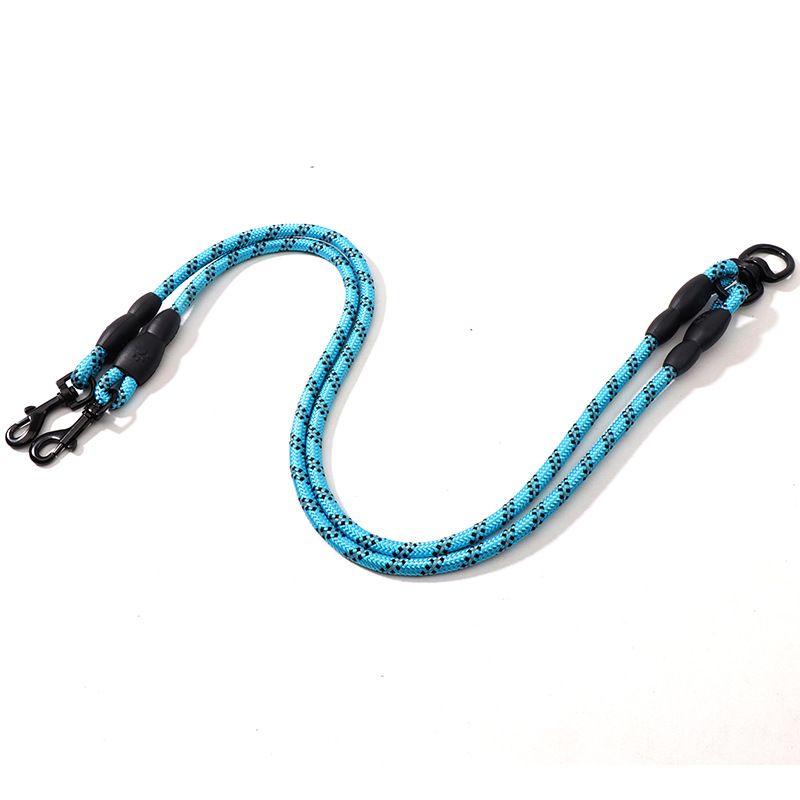 Double head one support two leash dog pull rope dog chain outdoor dog walking three specifications pet dog nylon leash