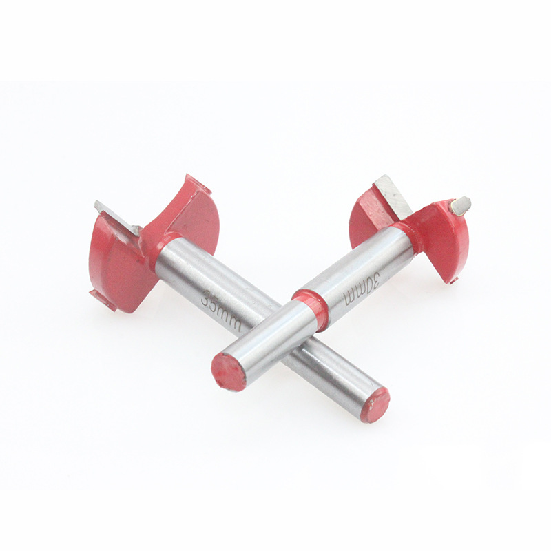 Red woodworking hole opener wood board Wood hinge hole lock hole opener alloy blade flat wing drill bit