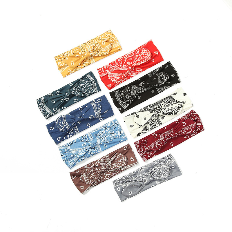Europe and the United States new cashew flower headband cute bow hair band home wash simple hair accessories headdress cross-border wholesale