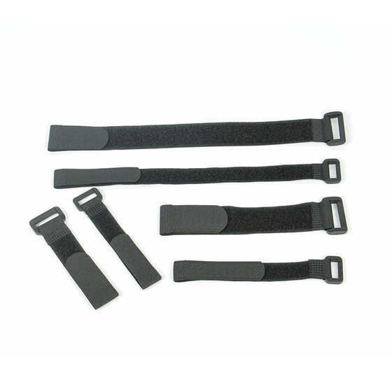 Factory wholesale buckle back hook and loop strap tie black nylon multi-size hook and loop tie