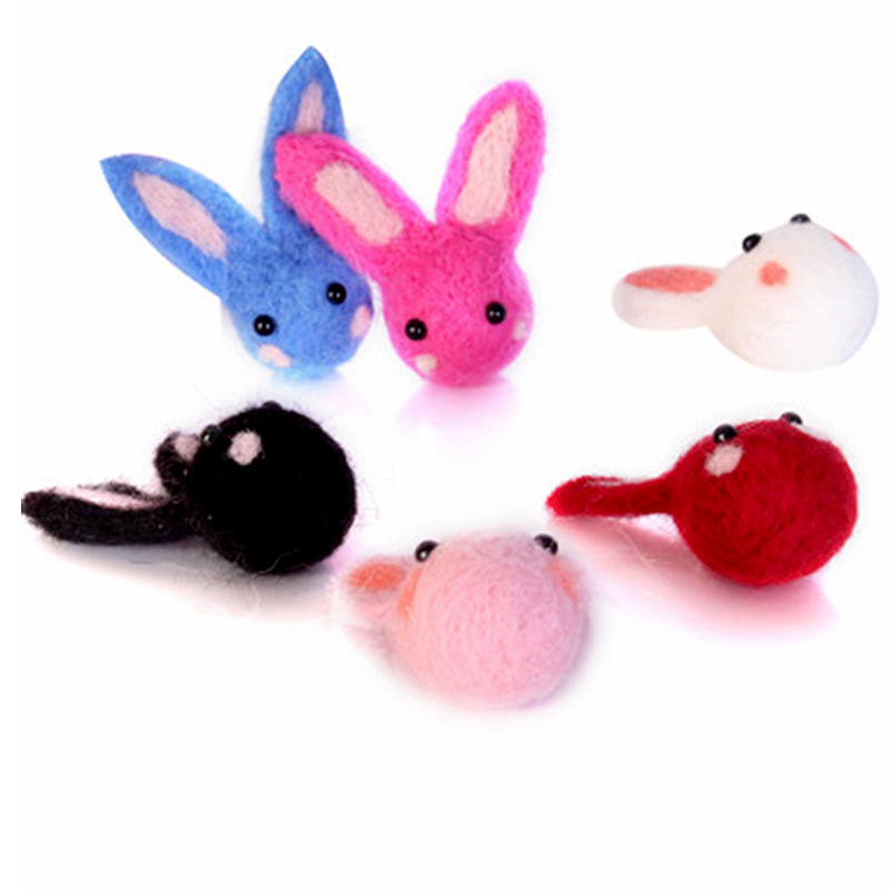 Cute little bee little rabbit wool felt poking music brooch handmade diy felt small animal finished pendant
