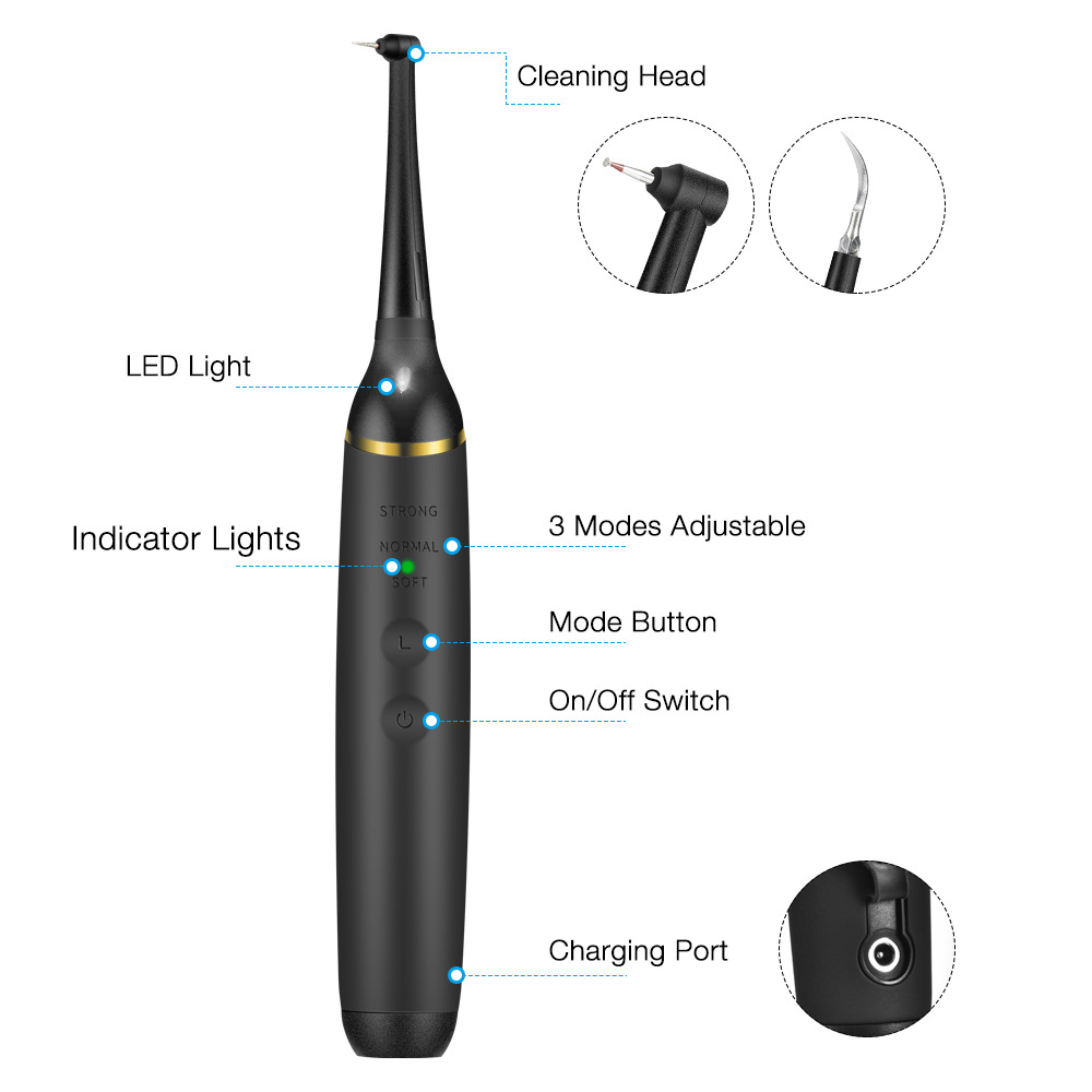Cross-border electric dental cleaning instrument household portable dental cleaning instrument dental calculus removal dental scaling instrument