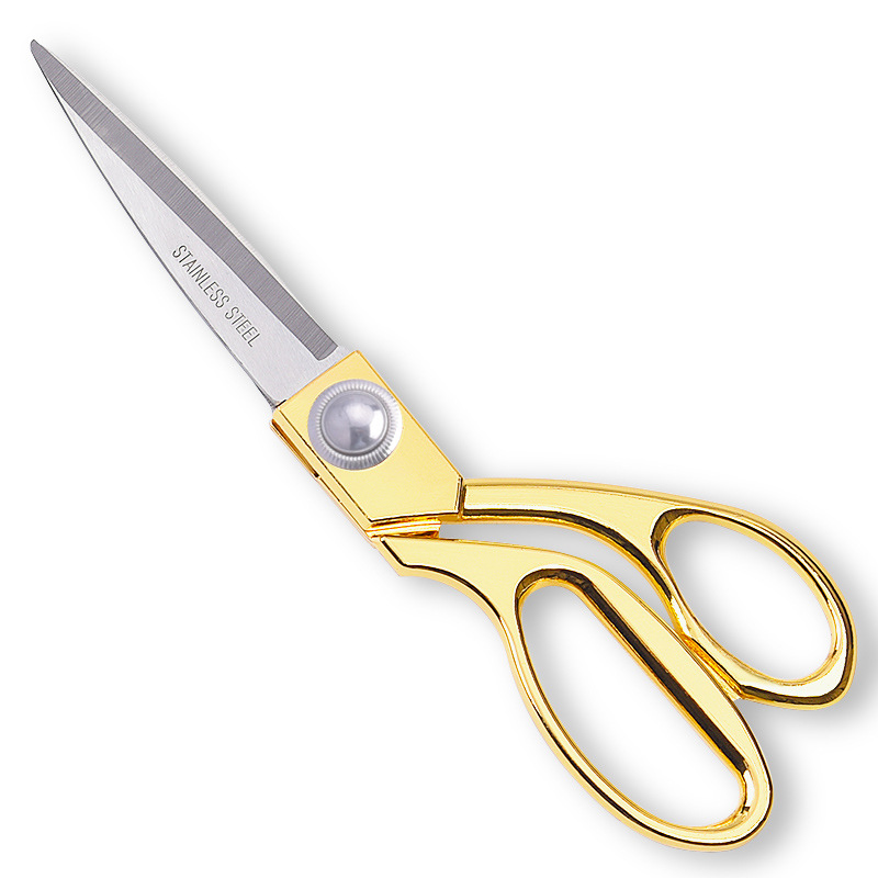 Stainless steel gold-plated tailor scissors alloy sewing clothing tailor scissors festive opening color cutting golden scissors