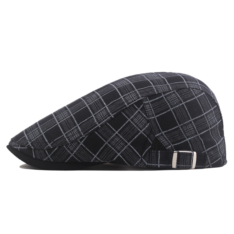 Spring and summer men's and women's plaid newsboy cap pure cotton progressive cap fashion casual cap outdoor sun hat beret