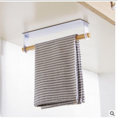 Adhesive Wall-mounted Towel Rack Kitchen Punch-free Wrought Iron Towel Rack Rack Mag Rack Towel Rack Roll-up Rack