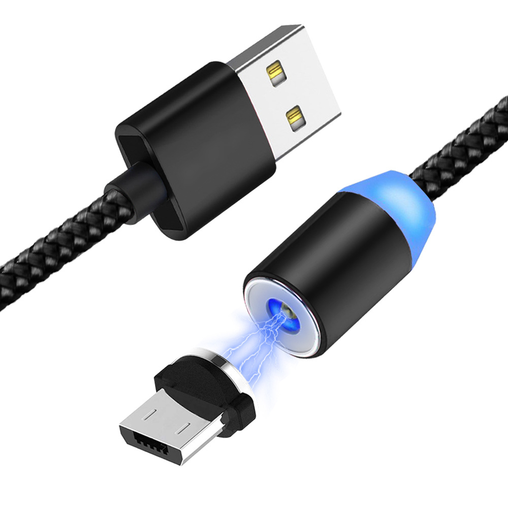 Magnetic suction data line three-in-one 360-degree blind magnetic suction round magnetic charging line for Android fruit typec
