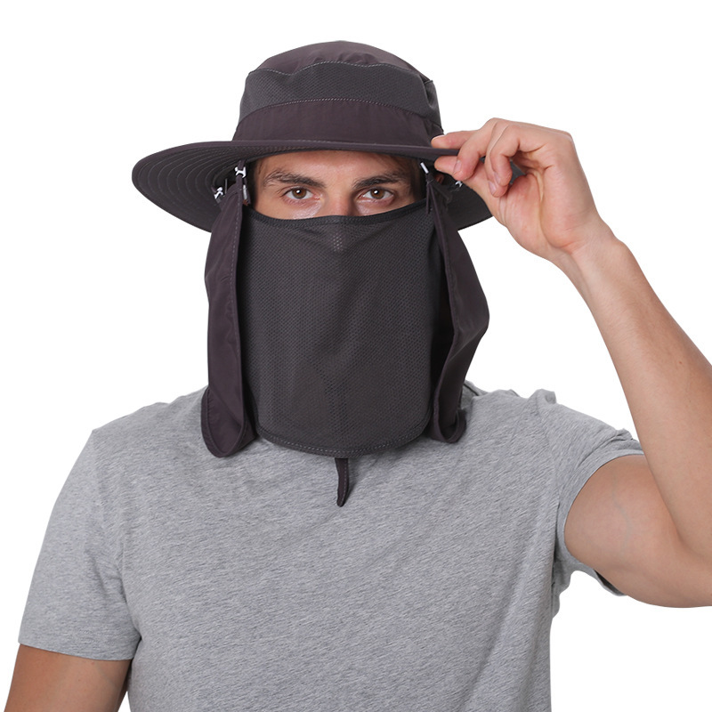 Summer sun hat quick drying sun protection fisherman hat outdoor men's sun hat detachable mountaineering cap fishing cap wholesale