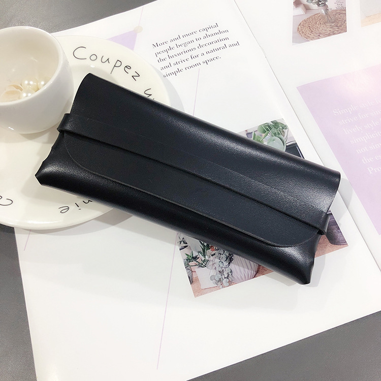 Leather handmade glasses box durable portable cassette sunglasses box PVC leather glasses soft bag wholesale