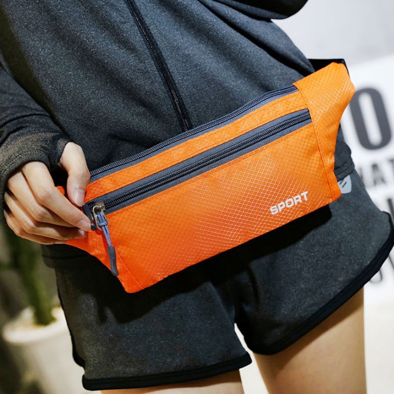 Fashion men's and women's sports waist bag ultra-thin close-fitting fitness waterproof waist bag leisure shoulder bag construction site mobile phone bag wholesale