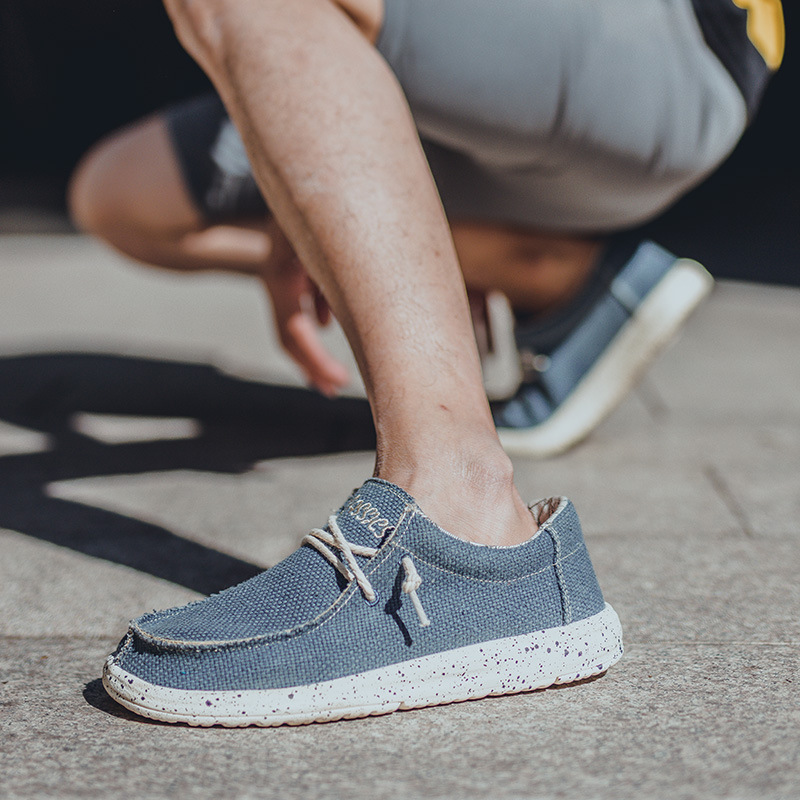 Foreign Trade Large Size Canvas Shoes Summer Extra Large Size Men's Shoes Men's Casual Men's Shoes British Driving Single Shoes Men