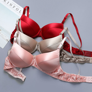Silk Bra Double-Sided Mulberry Silk Comfortable Underwear Women's Thin Large Size Bra B Cup