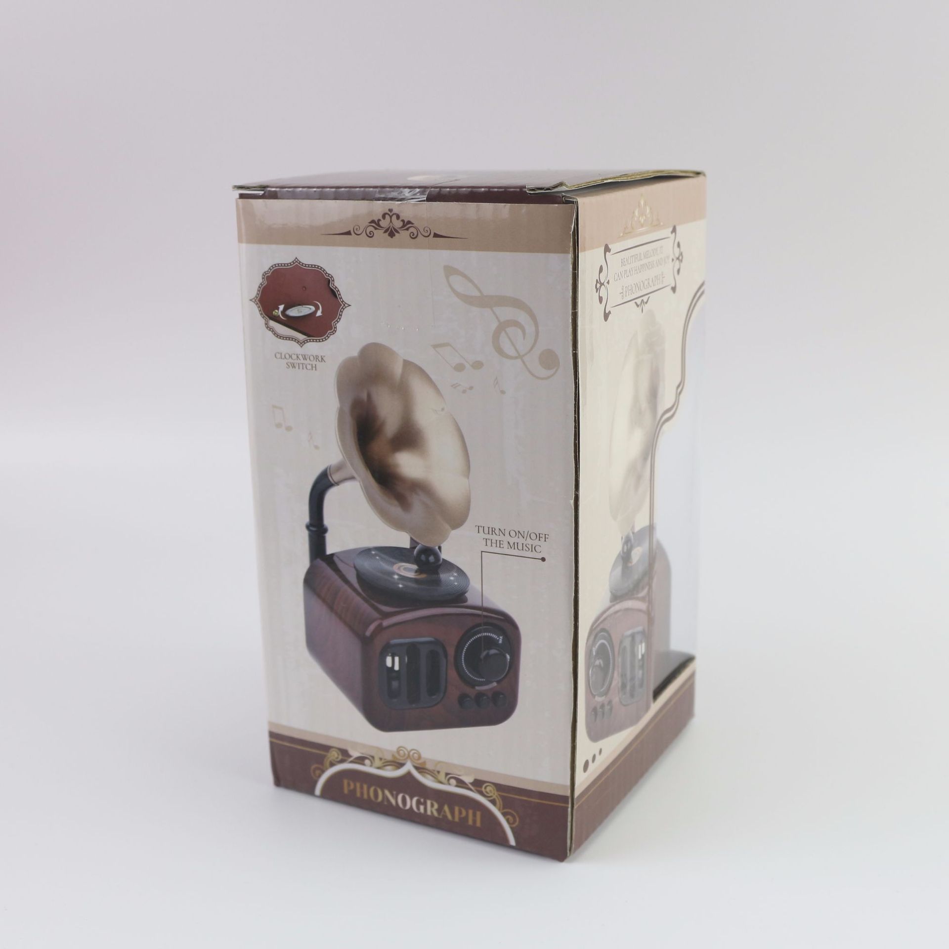 New Vintage Phonograph Music Box Ornaments Creative Gift Music Box Home Desktop Decoration Ornaments Gift